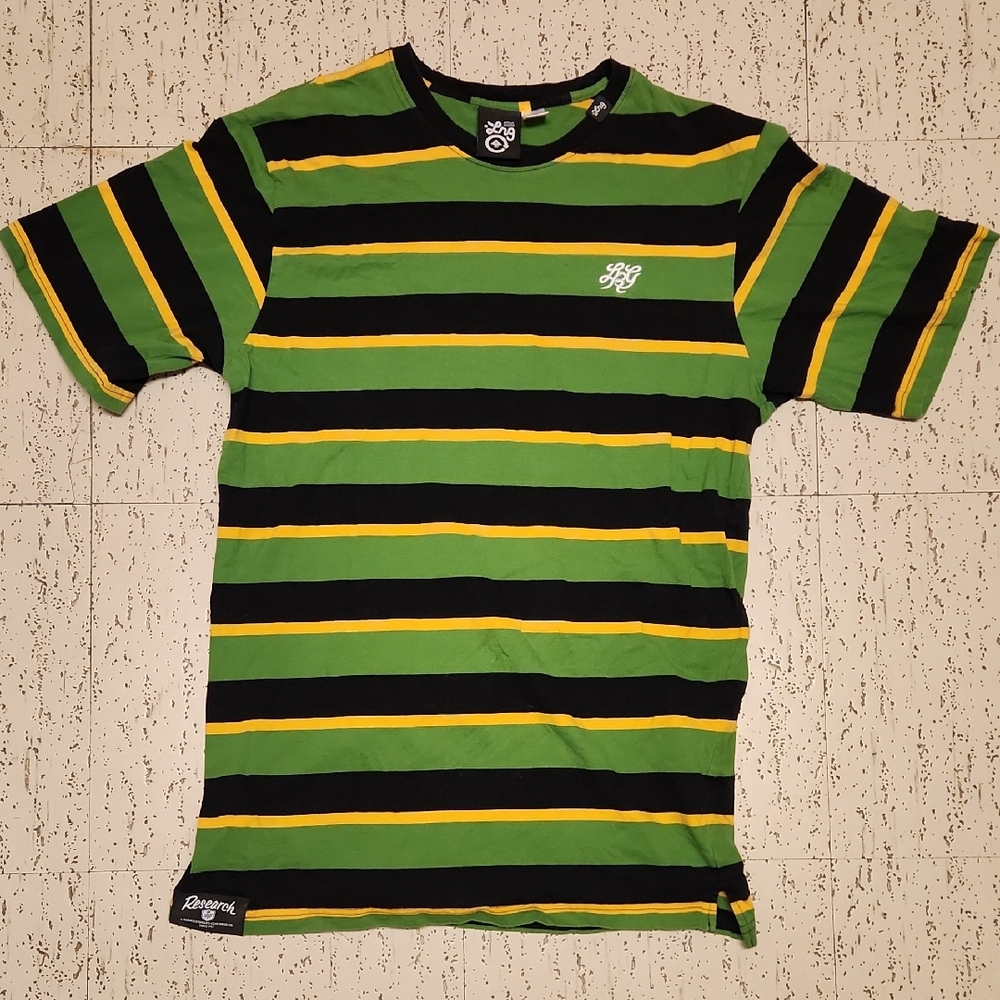 Lrg Lifted Research Group Multi Color Stripe Crewneck T-Shirt Vintage Y2K